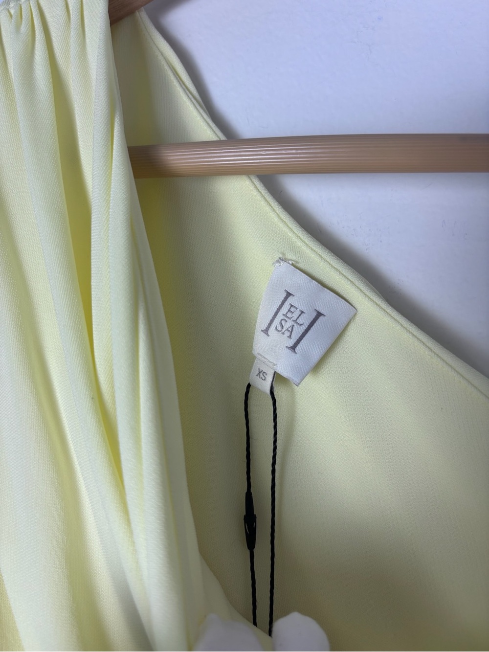 Helsa Lemon Yellow Amphora One Shoulder Ruched Draped Maxi Dress Size XS NWT - Picture 7 of 12